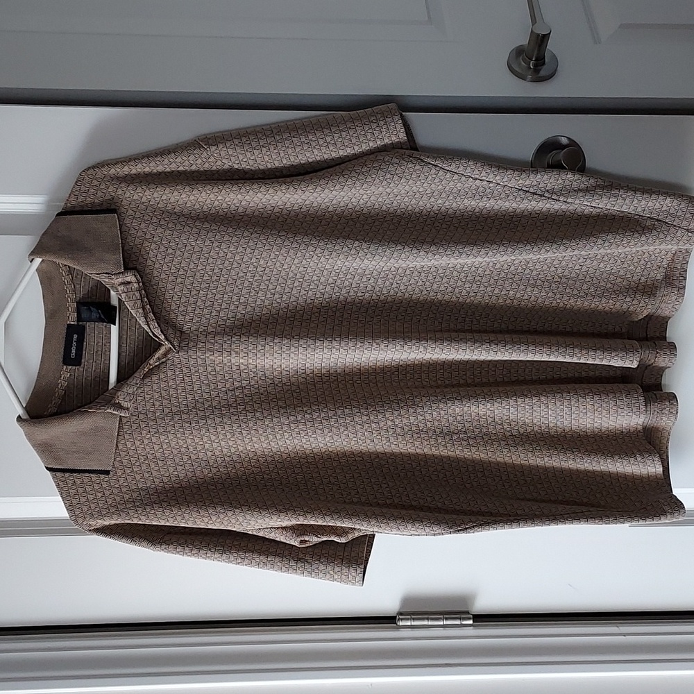 Clairborne short sleeve brown black top large